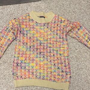 SHEIN Colorful Knit Crew Neck Sweater